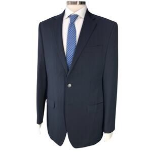Michael Kors Men Size 40L Blazer Jacket Sport Coat Classic Navy Blue Gold Button